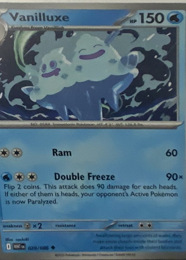 Vanilluxe Pokémon card